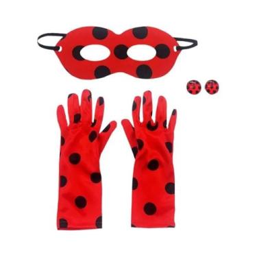 Imagem de Conjunto De Fantasia Joaninha Infantil Com Máscaras De Olhos De Inseto