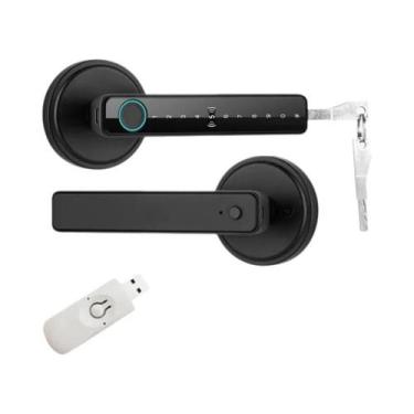 Imagem de Fechadura Digital Inteligente Tuya Com Impressão Digital, Cartão E Tec