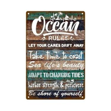 Imagem de Placa De Metal Decorativa De Parede Para Praia, Verão, Bar De Praia, C