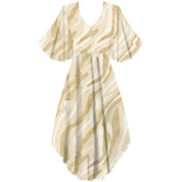 Imagem de Vestido Longo Estampado Com Decote Em V-Feminino