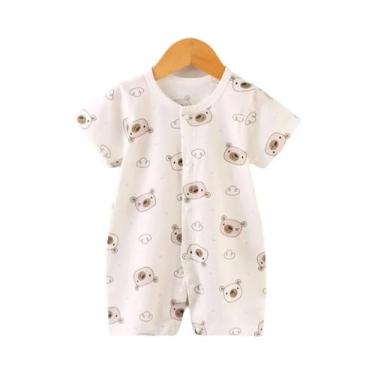 Imagem de Macacão De Algodão Unissex Para Bebês, Manga Curta De Verão, Roupa De 