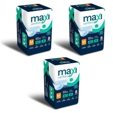 Imagem de Kit 3 fraldas geriatricas pacote com 08 tiras maxi confort - m