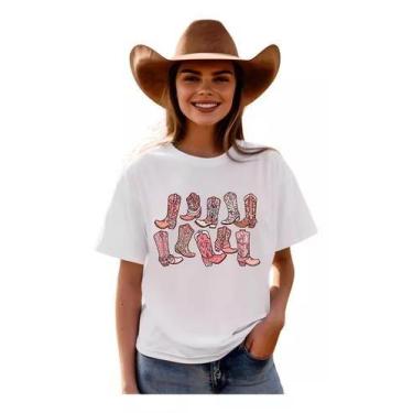 Imagem de Camiseta Feminina Country - Estilo M - Loja Dinka, 4, Branco