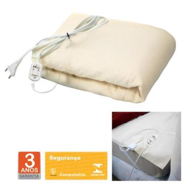 Imagem de Lençol Térmico Solteiro 88x188cm Elétrico Tradicional 2 Temperaturas -