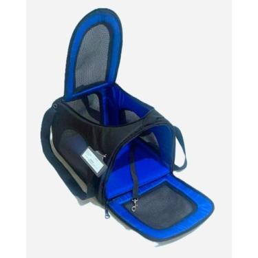 Imagem de Bolsa Flexível Transporte Cia Azul Cães E Gatos - Mimaspet