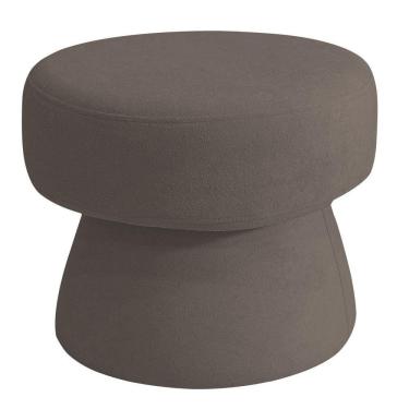 Imagem de Puff Decorativo Redondo Liz Sala De Estar Bouclé Marrom - Nexta Casa