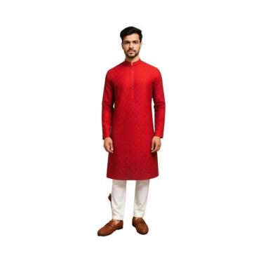 Imagem de Camisa Masculina De Estilo Étnico, Manga Longa, Ajuste Slim, Gola Alta