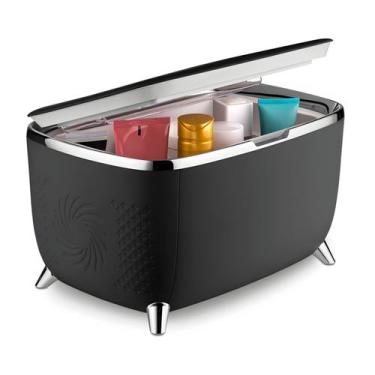 Imagem de Mini Geladeira Preta Skincare Fridge 6l Portátil Multifuncional Bivolt