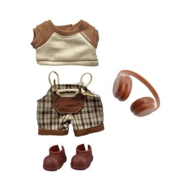 Imagem de Conjunto De Roupas Retrô Marrom Para Boneca Labubu V1 V2 V3 - Acessóri