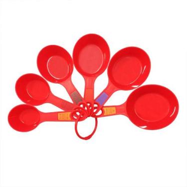 Imagem de Conjunto Colher Colheres Medidora com 6 pcs plastico vermelho - Em Cas