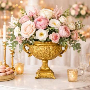 Imagem de Taça Arabesco Vaso Em Resina Luxo Rica em Detalhes Casa Casamento Fest