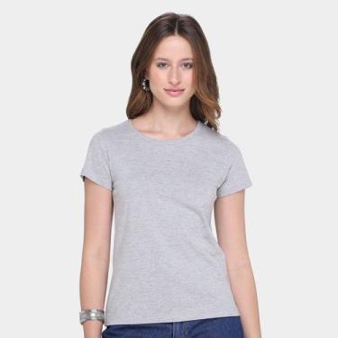 Imagem de Camiseta Hering Básica Feminina, Mescla, M