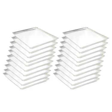Imagem de Kit 20 Assadeiras Imeca Em Alumínio Para Pão Doce 0,6 Mm Estampada 58x70x3,5 7010