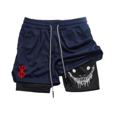 Imagem de Shorts Esportivos Masculinos 2 em 1 - Secagem Rápida para Corrida, Aca