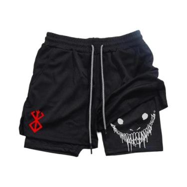 Imagem de Shorts Esportivos Masculinos 2 em 1 - Secagem Rápida para Corrida, Aca