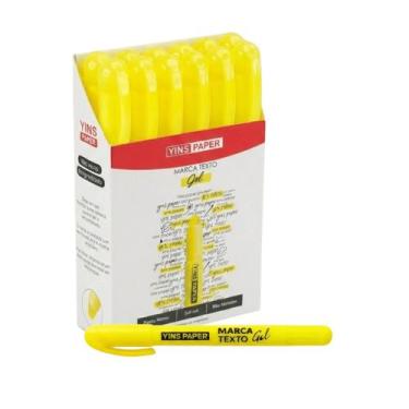 Imagem de Kit 12 Marca Textos Gel Yins Paper Neon Deslize Aveludado Conforto Vis