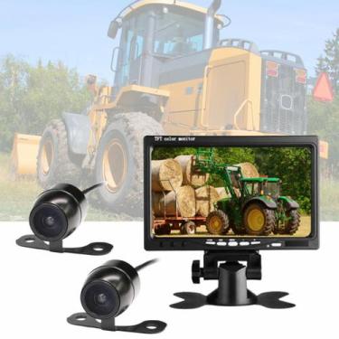 Imagem de Kit Monitor Trator + 2 Câmeras Tras/Dianteira Escavadeira - TFT Colors