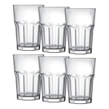 Imagem de Jogo 6 Copos Vidro Grosso 350ml G - Horse Transparente Lava- - Congrat