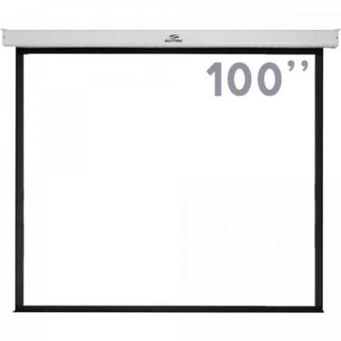 Imagem de Tela de Projeção Retrátil Sumay TRVS100 para Apresentações e Entretenimento com Área Visual 203X152CM Formato 4:3 Branca