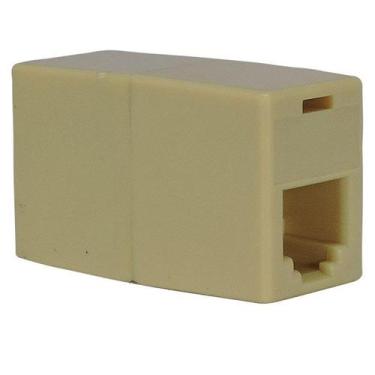 Imagem de Emenda Fêmea RJ11 6x4 Kit com 10 Unidades para Cabo Telefônico e Rede 