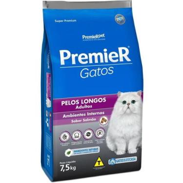 Imagem de Ração Premier Gatos Pelos Longos Ambi Internos Salmão 7,5Kg