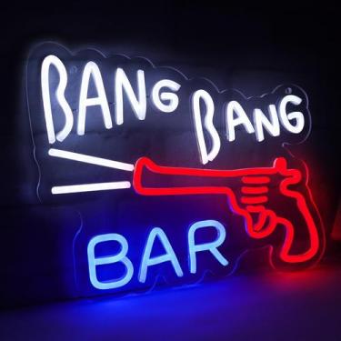 Imagem de Sinal de néon JFLlamp BANG BANG BAR 31x39 cm 5V LED