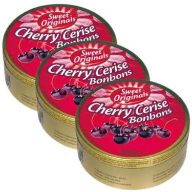 Imagem de Kit 3 Latas Bala Importada Sweet Originals Cereja 200g  Premium Alemã