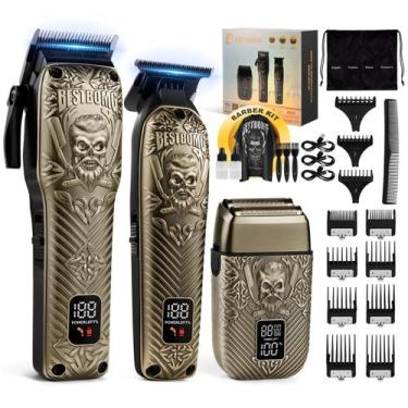 Imagem de Máquina de cortar cabelo BESTBOMG BS-807E com lâmina T metálica e kit 