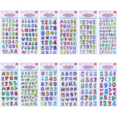 Imagem de Adesivos Decorados 10X24CM.LETRAS/NUMEROS Cart.so PCT.C/24 - Make+