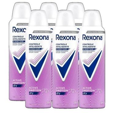 Imagem de kit 6 Desodorante Aerosol Antitranspirante Rexona Active Emotion 150ML