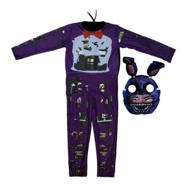 Imagem de Fantasia Bonnie Infantil Longa Com Máscara de Halloween Five Nights at