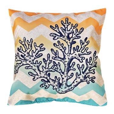 Imagem de Almofada Estrela Concha Coral Ou Cavalo Colorida Praia 45x45 - M3 Deco