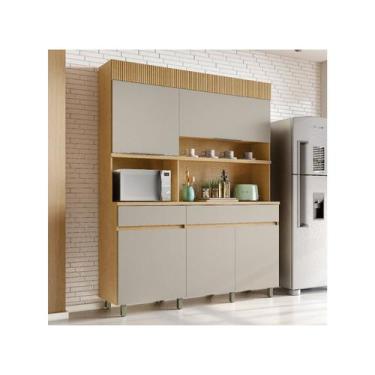 Imagem de Cozinha Compacta 5 Portas e 2 Gavetas 100% MDF Realeza 160cm - Nesher,