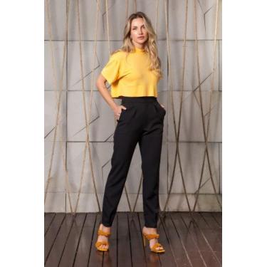 Imagem de T-shirt cropped gola alta - use sax, Amarelo, M
