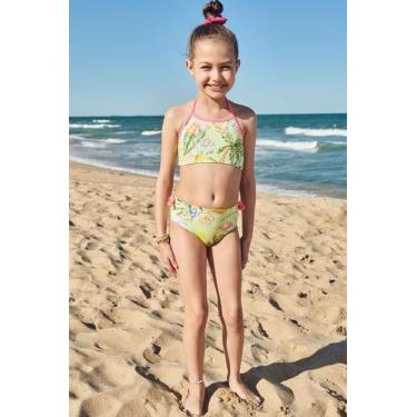 Imagem de Biquini Infantil Infanti Com Camiseta Malha Dry UV Papilloo, 4 anos