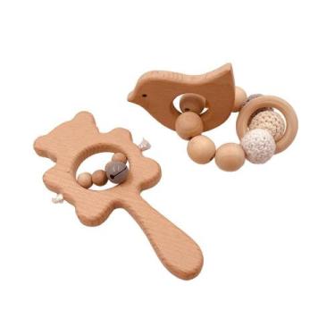 Imagem de Kit brinquedo de madeira, montessoriano, bebê, sensorial, educativo, e