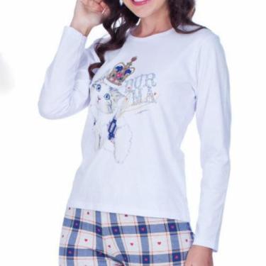 Imagem de Pijama Feminino Inverno Amor Legging Xadrez - Magia Mix, GG