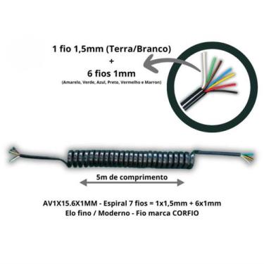 Imagem de Chicote Elétrico Espiral 7 Fios - 1x1,50mm² / 6x1,00mm² - AV