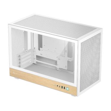 Imagem de Gabinete Gamer DeepCool CH260 Wood Micro-ATX Sem Fans Branco