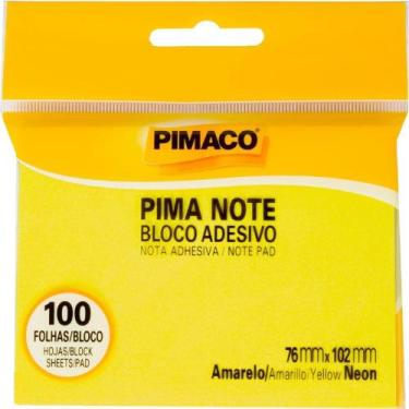 Imagem de Bloco de Recado Autoadesivo Pimanote Amarelo 76X102MM 100F - Pimaco