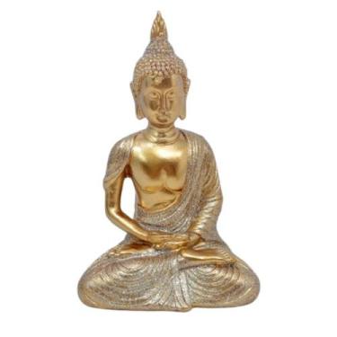Imagem de Estátua De Buda Hindu Dourado Resina 12 Cm Altura Mresb86 - Martins