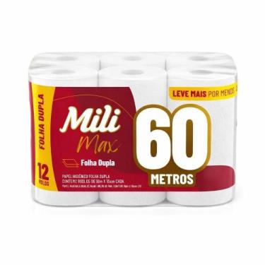 Imagem de Papel Higienico Folha Dupla Neutro 60m Fardo 12 Rolos 720m Mili