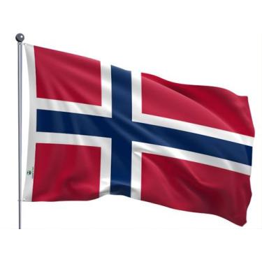 Imagem de Bandeira da Noruega Dupla Face Estampada Tamanho 90x128cm - Ptria Bord