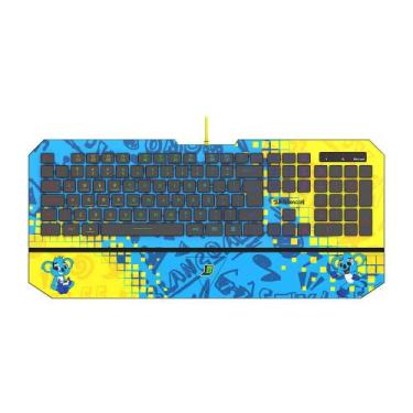Imagem de Teclado Gamer Membrana Brancoala Redragon B502 RGB, Azul e Amarelo