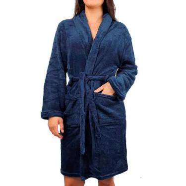 Imagem de Quimono Unissex Atoalhado Banho Com Manga Longa Faixa Bolso - CAMESA, 