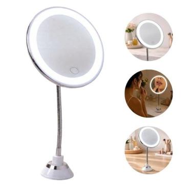 Imagem de Espelho de Mesa 10x Touch Redondo Para Maquiagem LED com USB - BLACK B