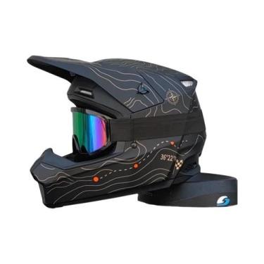 Imagem de Capacete De Motocicleta Off-Road Para Jovens Aprovado Pelo DOT Com Ócu