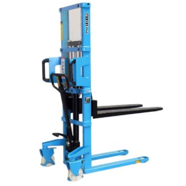 Imagem de Empilhadeira Manual PM 1016 Capacidade de Carga 1.000kg Elevacao 1.600mm Sistema Hidraulico Estrutura em Aco Reforcado