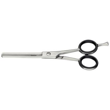 Imagem de Tesoura para Cabelo Fio Desbaste 5,5 Aço Inox Design Ergonômico Anéis Silicone Amortecedor Impacto Tramontina