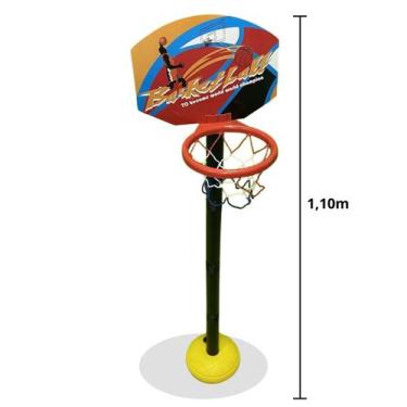 Imagem de Cesta de Basquete Infantil Ajustável c/ bola - HK Brinquedos